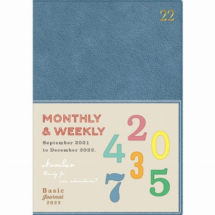 21年9月始まり手帳 週間ブロック B6 ソフトブルー ロフト
