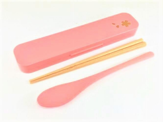 箸 スプーンセット 桜 ダークピンク ロフト
