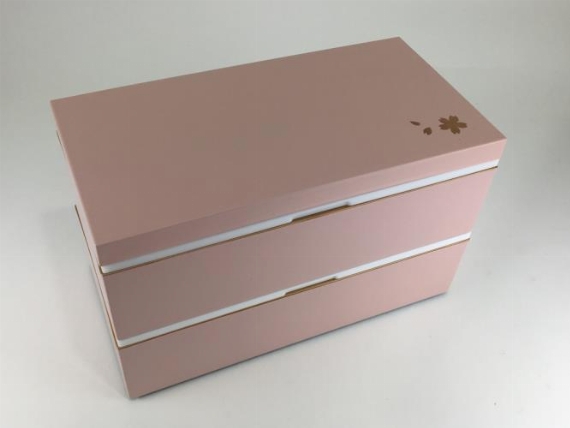 長角二段重 桜 ライトピンク 930ml 930ml お弁当箱 ロフト