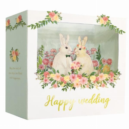 ウエディングカード ポップアップ うさぎ ロフト