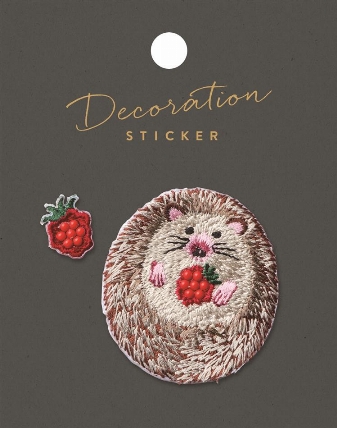 刺繍ステッカー アニマル ハリネズミ ロフト