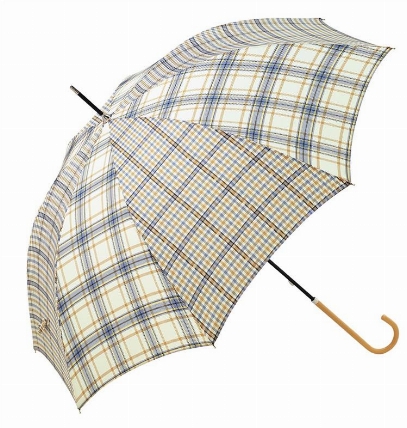 晴雨兼用 長傘 2トーンチェック ホワイト ロフト