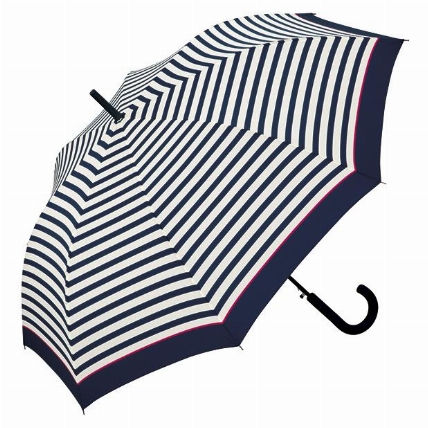 ジャンプ長傘 ピンクラインボーダー ロフト