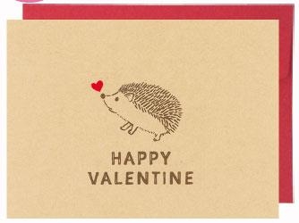 バレンタイン ミニカード Gv4108 ハリネズミとハート ロフト