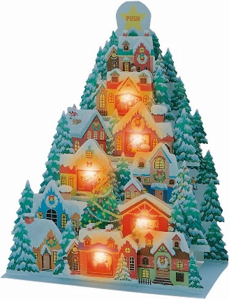 クリスマスメロディカード 家並みツリー|ロフト~イメージ画像1~