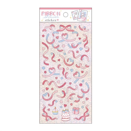 リボンシャワーステッカー ピンク ロフト