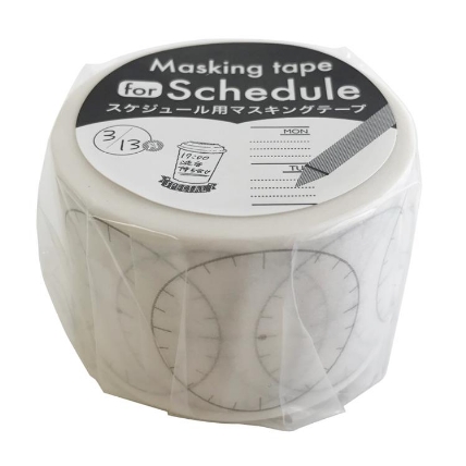 スケジュール用マスキングテープ 30mm 時計 ロフト