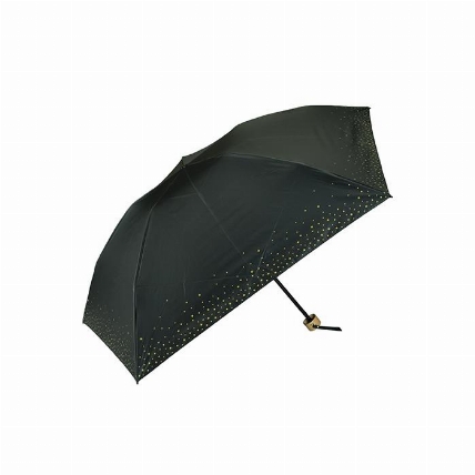 晴雨兼用折りたたみ傘 軽量 遮光 遮熱 ドットスター ブラック ロフト