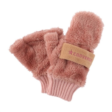 バンドフリースボア グローブ ピンク ベージュ ロフト