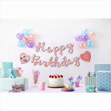 バースデーバルーンガーランド2 パステル ロフト