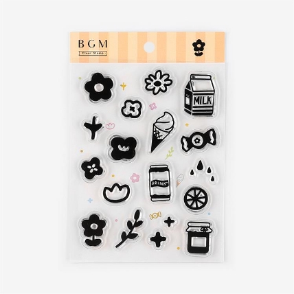 スタンプ 花と飲み物 ロフト