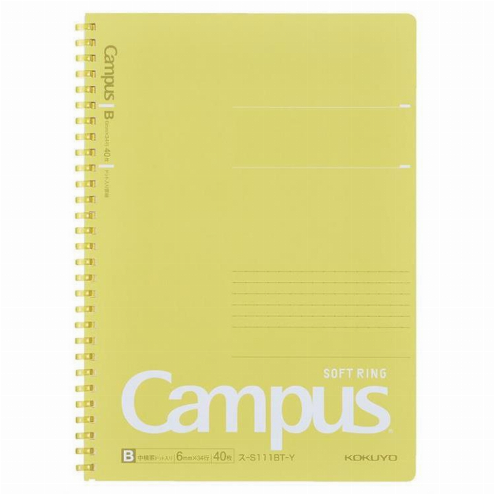 キャンパスノート ソフトリング ドット罫線 40枚 B5 黄 ロフト
