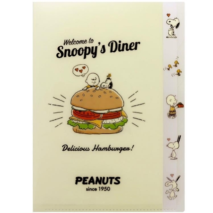 5ポケットダイカットクリアファイル スヌーピー アメリカンテイスト ホワイト ロフト
