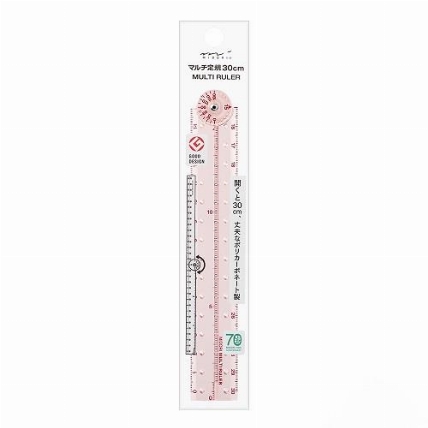 マルチ定規 30cm ペールピンク ミドリ70周年限定 ロフト