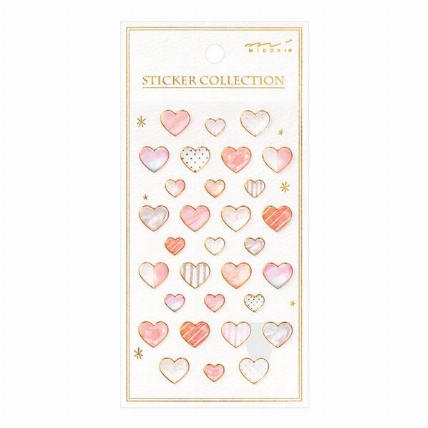 ステッカーコレクション ハート柄 ピンク レジンシール ロフト