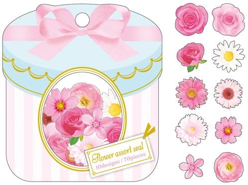 フラワーアソートシール ピンク ロフト