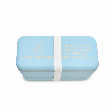 C Paris お弁当箱 2段 長角ネスト 730ml ブルー ロフト