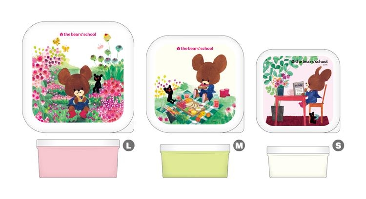 くまのがっこう ランチボックス3個セット ピンク ロフト