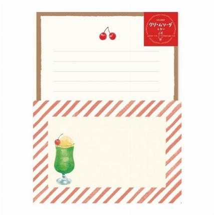 レトロ日記 レターセット ストライプ ロフト