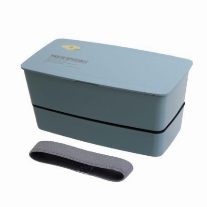 パストオム 2段ランチボックス 水色 ロフト