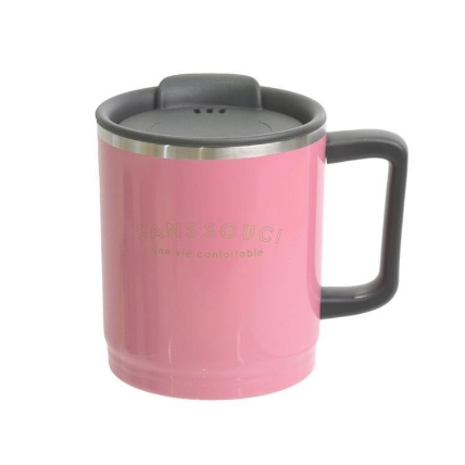 ステンレスサーモマグカップ 400ml ピンク ロフト