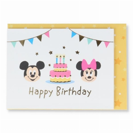 ミニカード ミッキー ミニー Happy Birthday ロフト