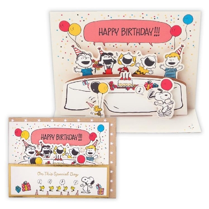 グリーティングカード 誕生お祝い 立体 スヌーピー ロフト