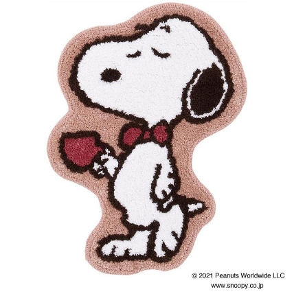スヌーピー コーヒーブレイク アクセントマット 60 45cm ベージュ ロフト