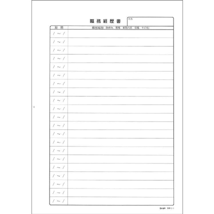 職務経歴書 5枚 ロフト