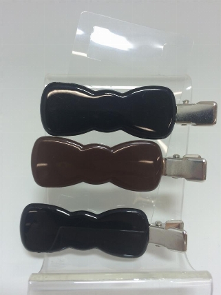 前髪クリップ リボン 3p ブラック ブラウン ロフト