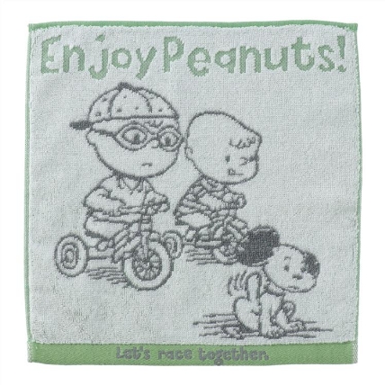 ミニタオル エンジョイピーナッツ 70th 三輪車 スヌーピー ロフト