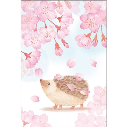 春柄 小動物と桜ポストカード ハリネズミ ロフト 春柄 小動物と桜ポストカード ハリネズミ ロフト